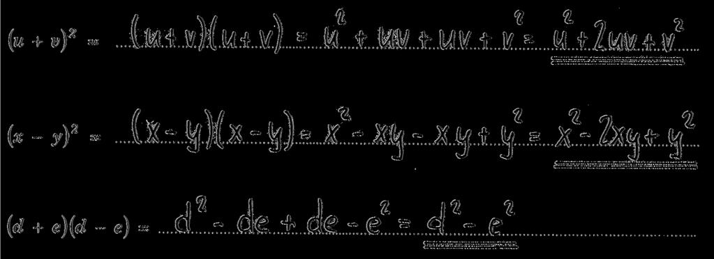 .4 Die drei inomishen Formeln Ein Binom ist ein zweigliedriger Ausdruk, z.b.