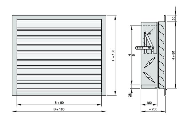 Anbauteile X Bmin mm Z12 Z51 180 385 ZS21 ZS22 180 385 ZF01 ZF15 180 385 ZS99 180 385 Z60 Z77 200 405 Bei WG-JZ mit einem Anbauteil ist die