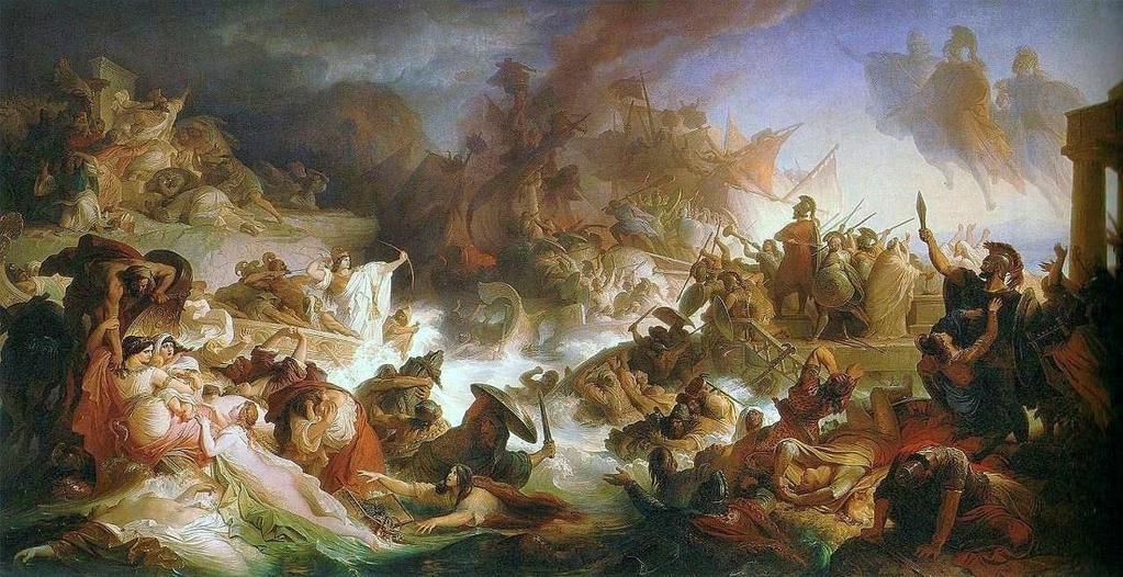 PHILOSOPHIEGESCHICHTLICHE ANMERKUNGEN Verstandesleistungen und der Mut Einzelner Beispiel: Seeschlacht von Salamis (Die Griechen unter Themistokles besiegen die persische Flotte) Die Perser, deren