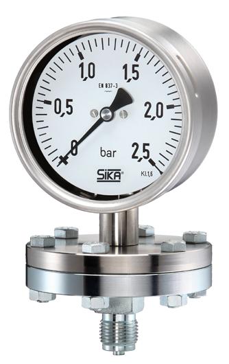 Manometer mit Kapselfeder Kapselfedermanometer dienen zum Messen von niedrigen Drücken bei Luft und trockenen Gasen; sie decken Messspannen von 2,5 mbar bis 600 mbar ab.