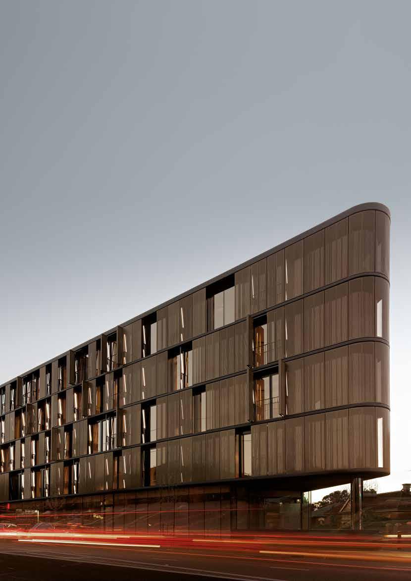 10 11 SCHIEBELEMENTE KLAPPLÄDEN LUNA APARTMENTS, MELBOURNE, AUSTRALIEN SCHIEBELEMENTE KLAPPLÄDEN Mit unserem GKD-Aluminiumgewebe vom Typ ALU 6010 zeigen australische Architekten an diesem