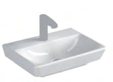 Handwaschbecken ohne Überlaufloch 1 Hahnloch mittig 450 x 340 mm Weiß V4450B003-0041