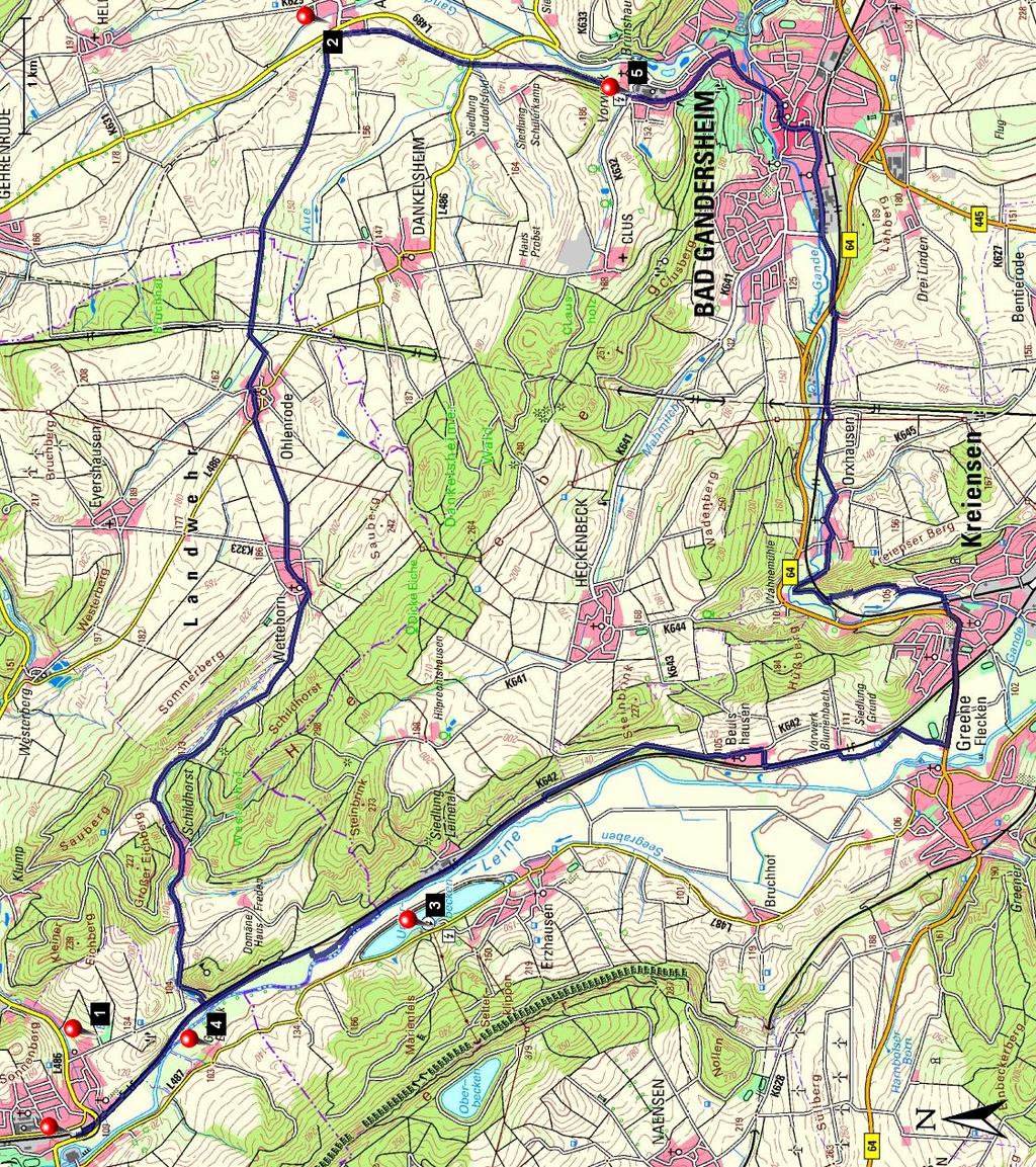 Länge: 32,56 km Steigung: + 959 m / - 959 m Start: Verlauf: Leintal,