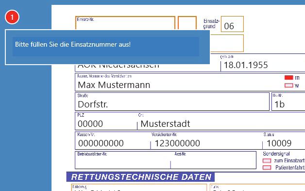 Bei fehlenden oder falschen Eingaben wird der Anwender durch Hinweise unterstützt. DIVI- DOK prüft alle Daten auf Plausibilität.