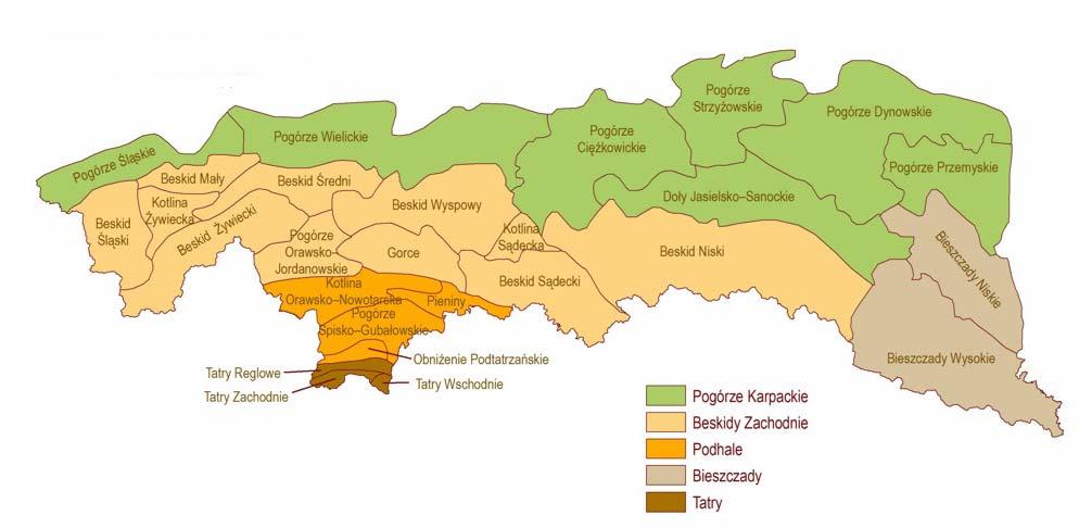 Die Polnischen Karpaten Gesamte Fläche 19,5 tausend