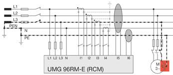 PT 100), DC-Strömen oder können als RCM-Eingänge (DC und AC) verwendet werden. Der 4te Stromwandlereingang ermöglicht die Überwachung des N-Leiters oder bis zu 4 einphasige Verbraucher. 3.