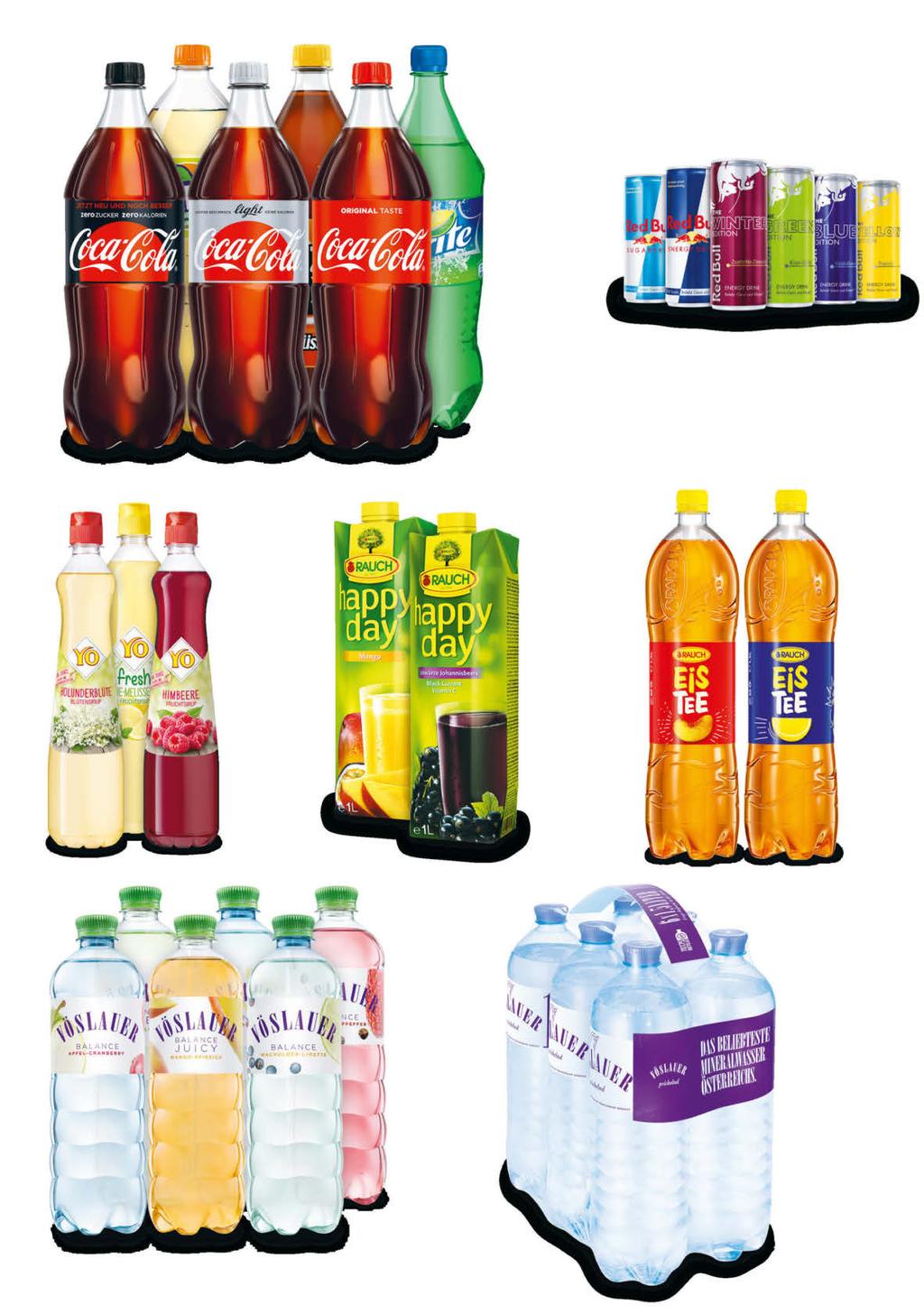 Coca-Cola, Fanta Orange, Zero od. Weiße Traube 1), Sprite od. Mezzo Mix 1,5 l 2.04 billiger AB 6 1 45 1.79 1 l 0.97 Red Bull 2) 250 ml 1.