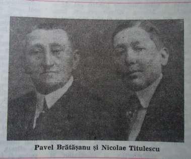 ...Pavel Brătăşanu şi N. Titulescu (primul, aflat în Elveţia la căpătâiul soţiei bolnave, a trimis telegrame de susţinere).