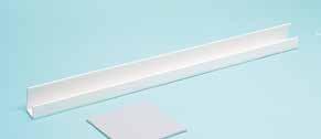 PVC-Einfassprofil L-Form Das Profil wird auf die Gipskartonplatte aufgeklemmt (Vorspannung). Wird als Ab- und Anschluß an andere Bauteile verwendet. Für Gipskartonplatte 12,5 mm.