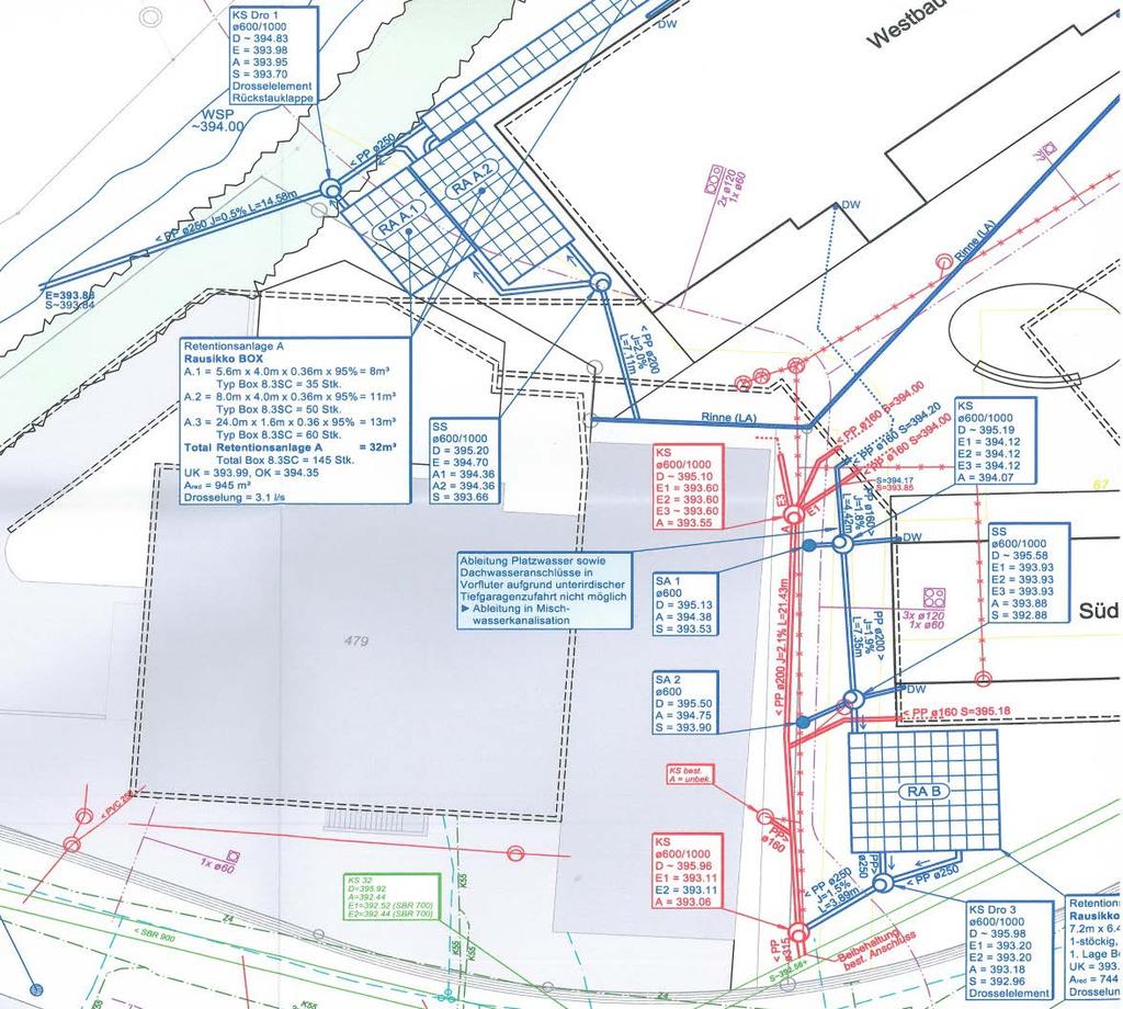 Liegenschaftsentwässerung Platzwasserableitungen in