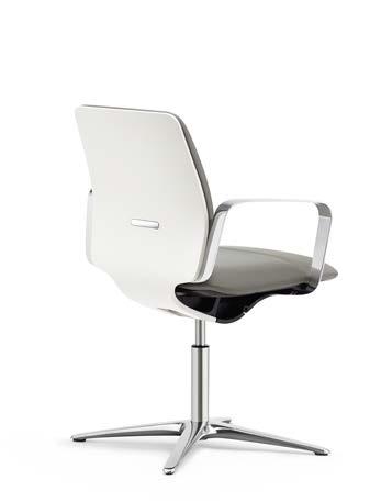high backrest walnut veneer, armrests black with with leather finish cow91 Konferenz-Drehsessel, hohe