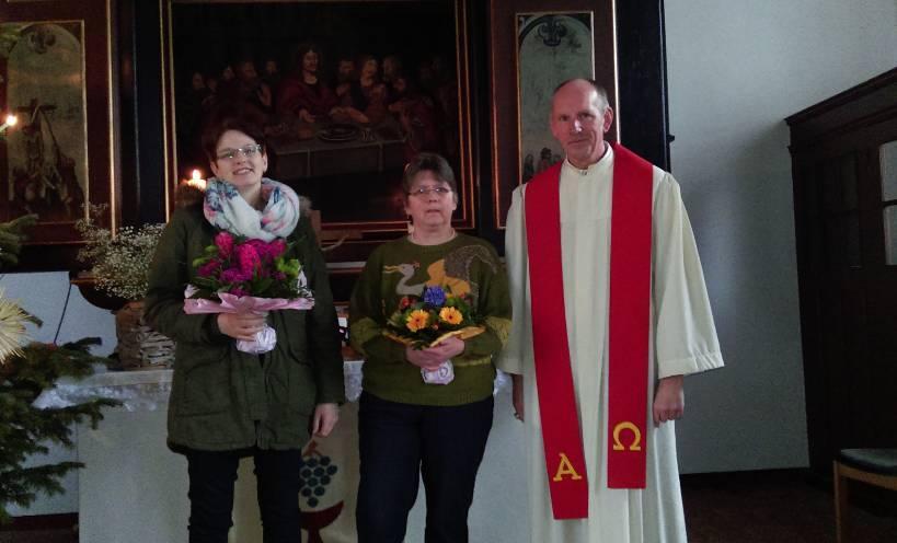 Einführung Kathrin van Düllen und Wilma Gerjets Im Festgottesdienst am 14. Januar 2018 wurde Frau Kathrin van Düllen als Raumpflegerin für Gemeindehaus/Spielkreis und Kirche Barstede begrüßt.