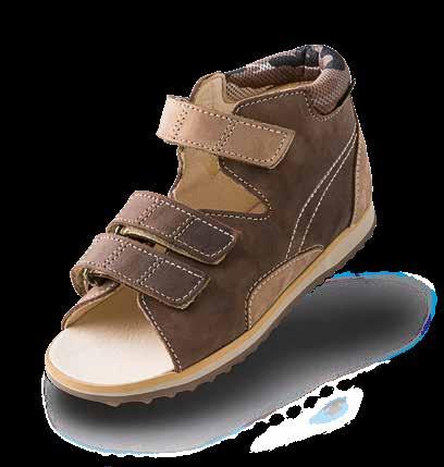 Sandals made of smooth leather (models Bibione and Genua) or nubuck leather (model Safari), three Velcro fasteners and lining of leather with soles of