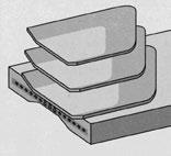 ContiTech Conveyor Belt Group tragseitige Reparaturstelle mit CONREMA Reparaturmaterial mit beidseitiger Kontaktschicht bis ca. 3 mm unter die Deckplattenoberfläche auffüllen.