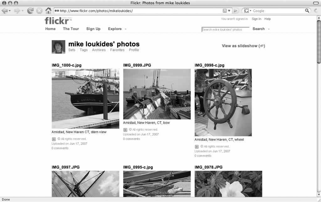 Flickr und kollektiver Benutzer-Mehrwert Flickr, zu sehen in Abbildung 1-1, ist ein Paradebeispiel für Web 2.0.