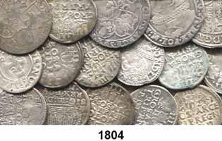 1685; Ort 1668 und 1753; Gulden 1664... Schön bis sehr schön 50,- 1804 LOT von 44 Silbermünzen von Sigismund III.