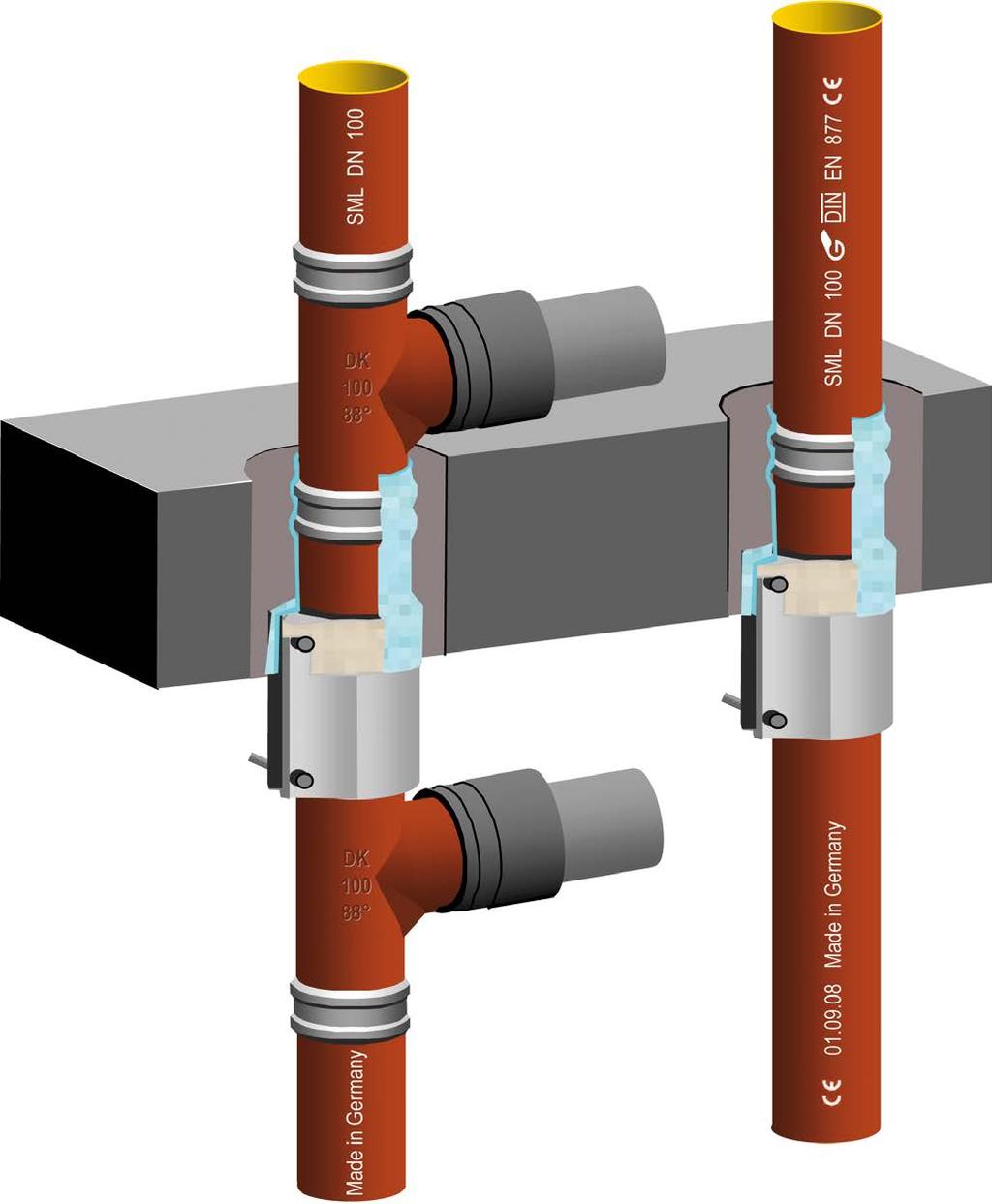 SML-Rohr SML-Rohr Verbinder 20 40 mm in die Decke einbauen Beton bzw.