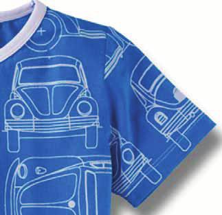 T-Shirt Käfer, Blau, Kinder Kleiner Mann ganz groß: Das T-Shirt mit Kontrast-Halsbündchen und dem Alloverdruck einer technischen Käfer-Darstellung lässt jeden Jungen cool aussehen.