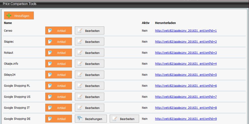 2 Beschreibung Preisvergleichsportale sind unter Passagen und Internet-Auktionshäuser-> Passagen -> Preisvergleichsportale zu finden.