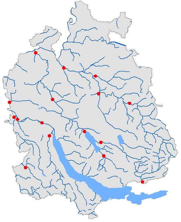 Seite 4 von 45 Einleitung Die Untersuchungen bei den 6 Hauptmessstellen und bei ausgewählten Messstellen aus dem Routineprogramm sollen zeigen, wie stark die einzelnen Gewässer durch die punktuellen