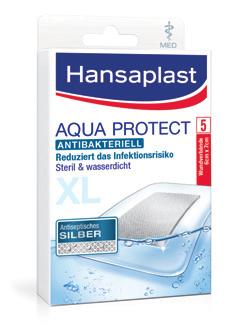 oder die in der Klebkraft und im Trägermaterial stark verbesserten Aqua Protect Pflaster.