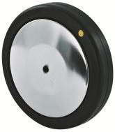 14R125e-20 elastic solid rubber tyre black (Shore A 67); vulcanised firmly on plastic wheel centre black; roller bearing; wheel diameter 125mm; Hub width 58mm; Bore diameter 20mm; load capacity 160kg
