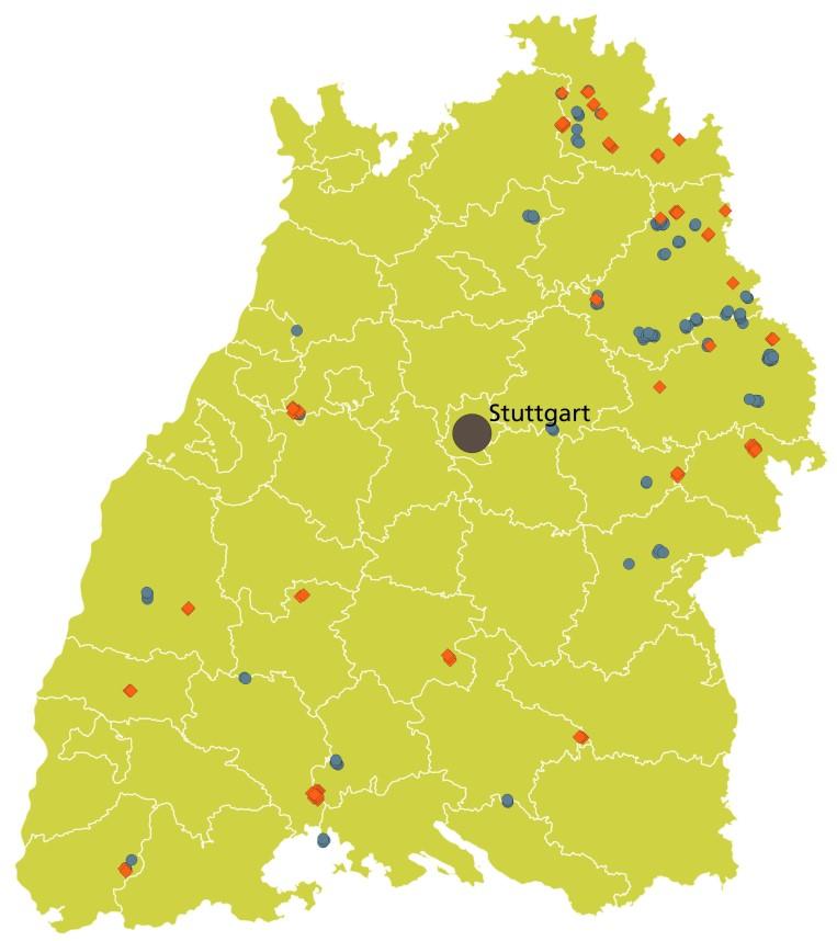 Baden-Württemberg Windenergie an Land Nabenhöhe Rotor Genehmigungen 85 265,1 144 121 Inbetriebnahmen 2017 123 387,6 145 124 Bestand (31.12.2017)* 700 1.