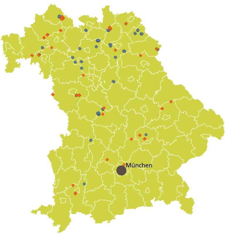 Bayern Windenergie an Land Nabenhöhe Rotor Genehmigungen 60 174,6 137 118 Inbetriebnahmen 2017 110 311,5 138 119 Bestand (31.12.2017)* 1.153 2.