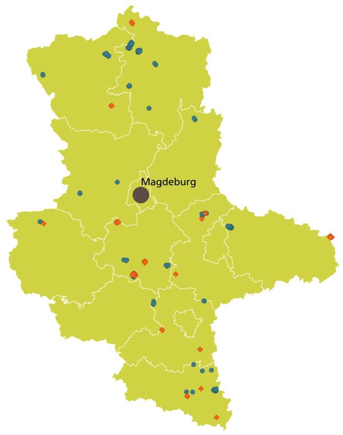 Sachsen-Anhalt Windenergie an Land Nabenhöhe Rotor Genehmigungen 50 161,3 130 120 Inbetriebnahmen 2017 96 284,7 133 115 Bestand (31.12.2017)* 2.863 5.