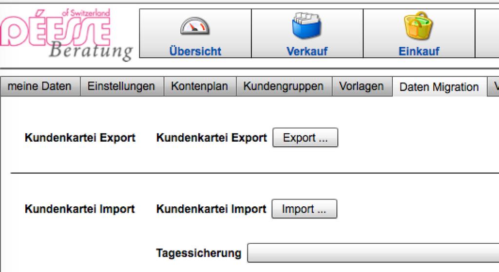 Manuelle Migration der Kundekartei 4 Sollte eine vorhandene Kundenkartei 4 nicht gefunden oder nicht migriert worden sein, müssen Sie die Daten von Hand migrieren.