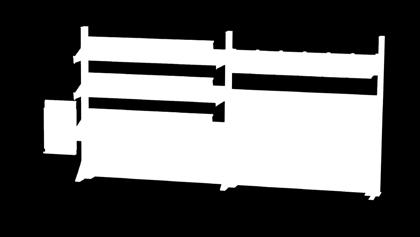 Fachböden 0 x 220 mm, 1 x Schiene mit 6 x Sichtlagerkästen Größe 3 (Lieferung ohne Kästen links)