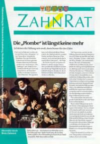 Titel - ZahnRat19 - Landeszahnärztekammer Brandenburg ZahnRat 19 Die Plombe ist längst keine mehr Beiträge in dieser Ausgabe: Die `Plombe' ist längst keine mehr Schon über 170.