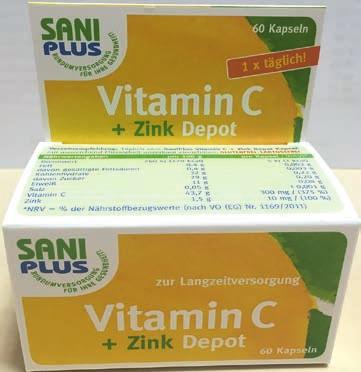 11,99 3) 9,99 100 ml = 11,10 SaniPlus Vitamin C + Zink Depot 60 Kapseln statt 3) Ipalat