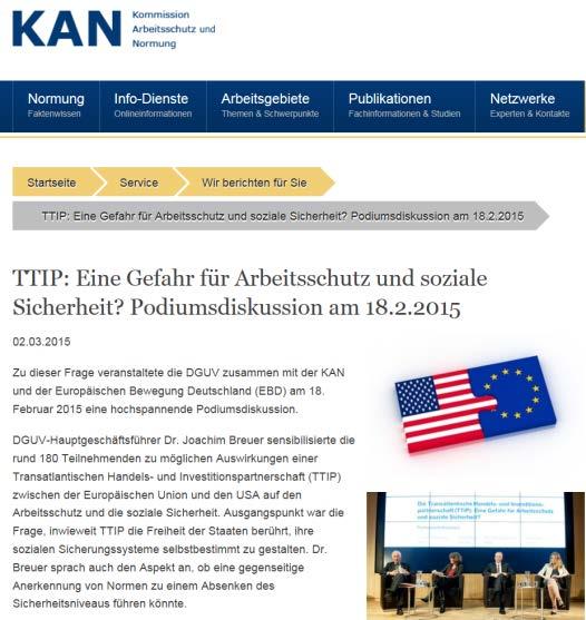 Unfallversicherung zur TTIP KAN: