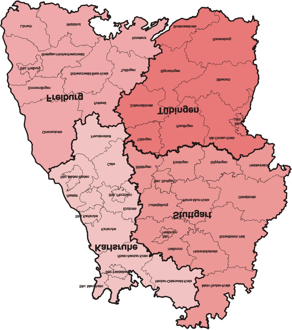 Karte 2-1 Baden-Württemberg mit den