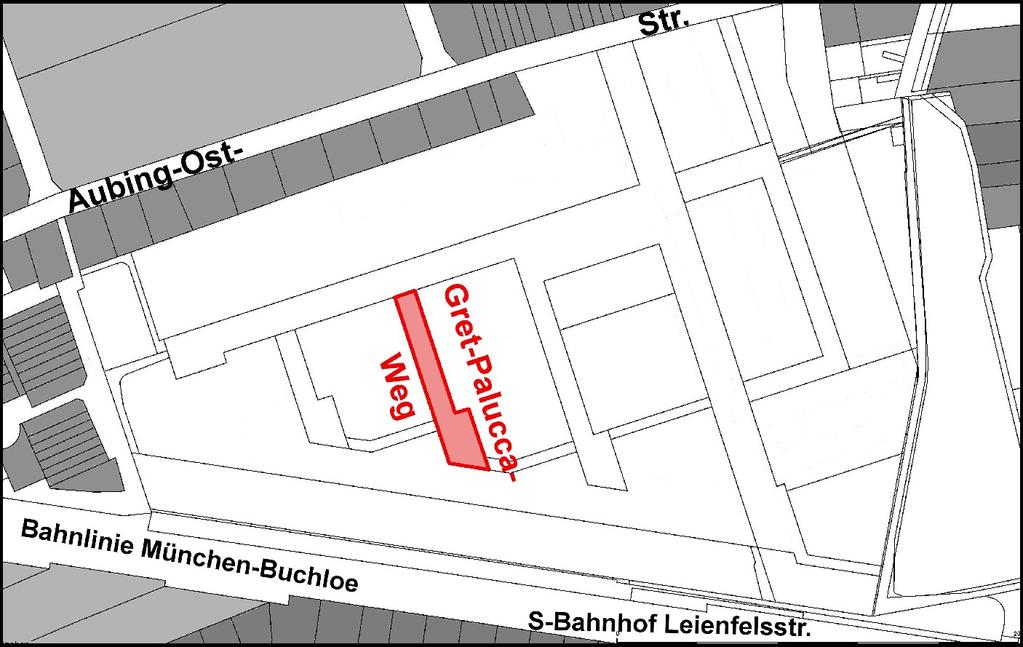 Seite 5 Verlauf: Von der Konstanze-Vernon-Straße aus etwa 95 Meter nach Süden und endet in einem Wendehammer. Eva-Vaitl-Weg geb. 24.01.1921 und gest.
