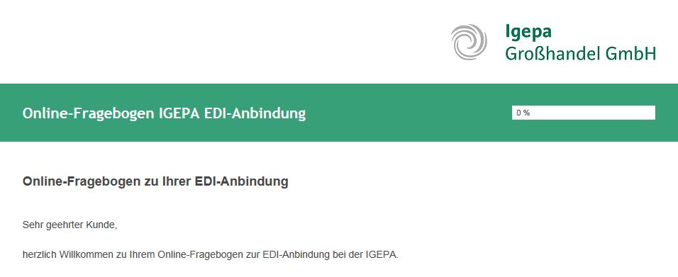 IGEPA EDI-Anbindung 10:15 73% Mail: Ihre Informationen Igepa Mitarbeiter <imitarbeiter@igepagroup.