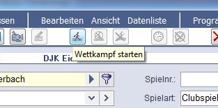 7 Wettkampf starten Durch Klick auf das Kegler-Icon wird der