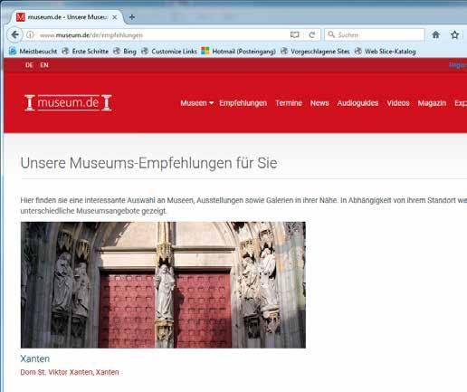 ONLINE Angebot 2 (kostenlos) Empfehlungsbanner auf der Homepage von museum.