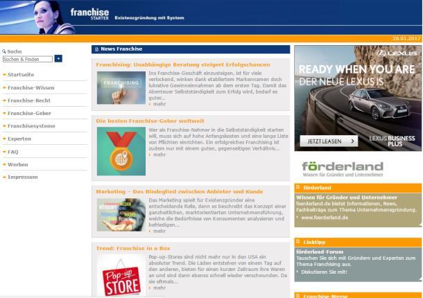 Existenzgründung mit System Factsheet franchise STARTER franchisestarter.de Das bundesweite Informations- und Akquiseportal franchisestarter.