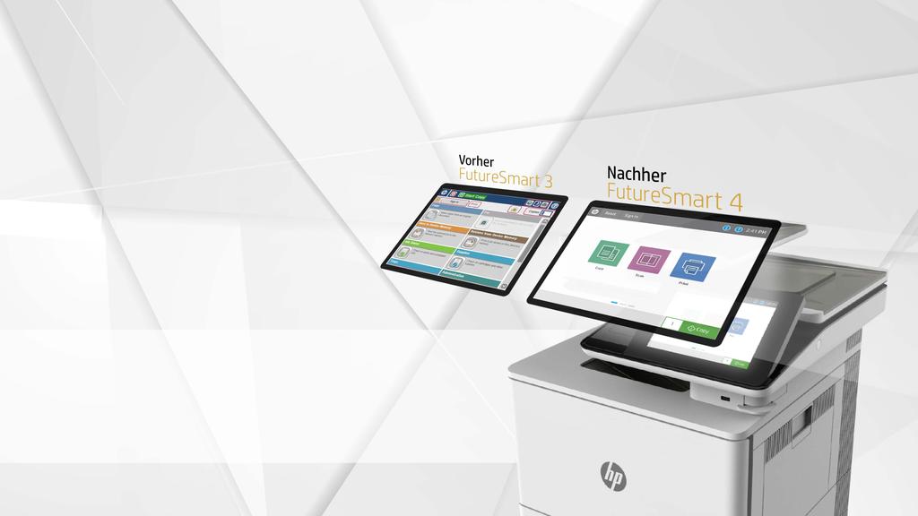 HP FutureSmart 4 Einheitliche Firmware & Anwenderoberfläche für A4 und A3 Geräte Gemeinsame Basis & Bedienoberfläche für sämtliche PageWide & LaserJet