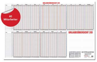 kalender Fer 2019 Best.-Nr. MM/UV Urlaubsplaner für 2019 Urlaubsplaner für 40 Personen, 15 Monate, mit Ferienterminen. Hinter jedem Monat Spalte für Resttage, Zeilen abwechselnd gerastert.