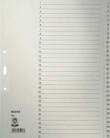 Register mit 31 Blatt Farbe: chamois 10 0 Zahlenregister aus Papier in Überbreite Aus robustem Tauenpapier. Mit Lochverstärkung des 1. Blattes. Zertifizierung: Blauer Engel.