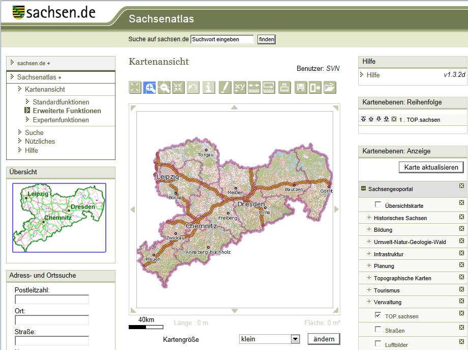 GD und E-Government im Freistaat Sachsen Derzeitige Basiskomponente Geodaten (GeoBAK) Geoportal Sachsenatlas 8