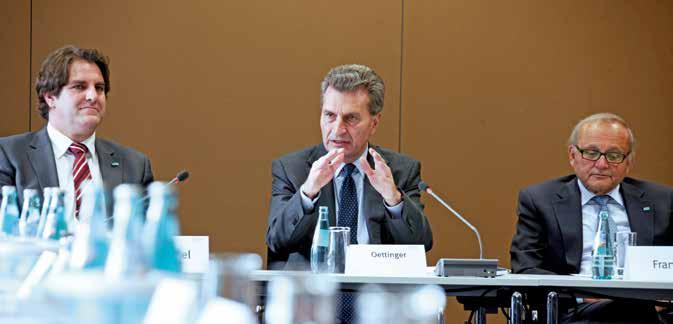 Roundtable-Gespräch am ZEW: EU-Kommissar Günther H. Oettinger diskutiert mit Prof. Wolfgang Franz, Prof.