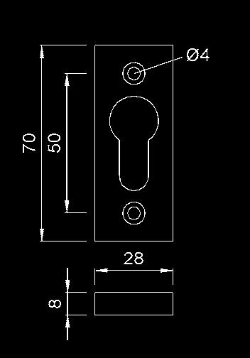. Schlüsselrosette oval Lochung: PZ, Buntbart oder ungelocht aus Aluminium Stückgewicht Aluminium 0,020 kg Aluminium bearbeitet nach E4 KWS 1 silberfarbig eloxiert.