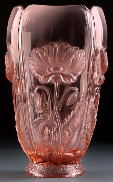 satiniertes Pressglas, H 23,8 cm, D 13 cm MB Glassexport Barolac um