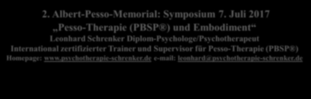 Diplom-Psychologe/Psychotherapeut International zertifizierter Trainer und