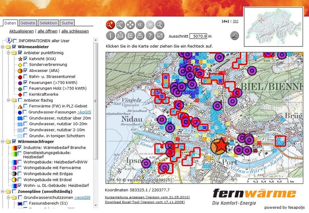 Energiekarte für Gemeinden Ermittlung