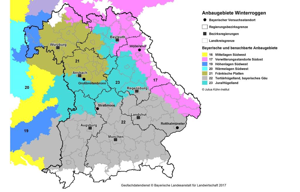 Das Anbaugebiet Süddeutschland umfasst die Ergebnisse aller oben genannten Anbaugebiete Der